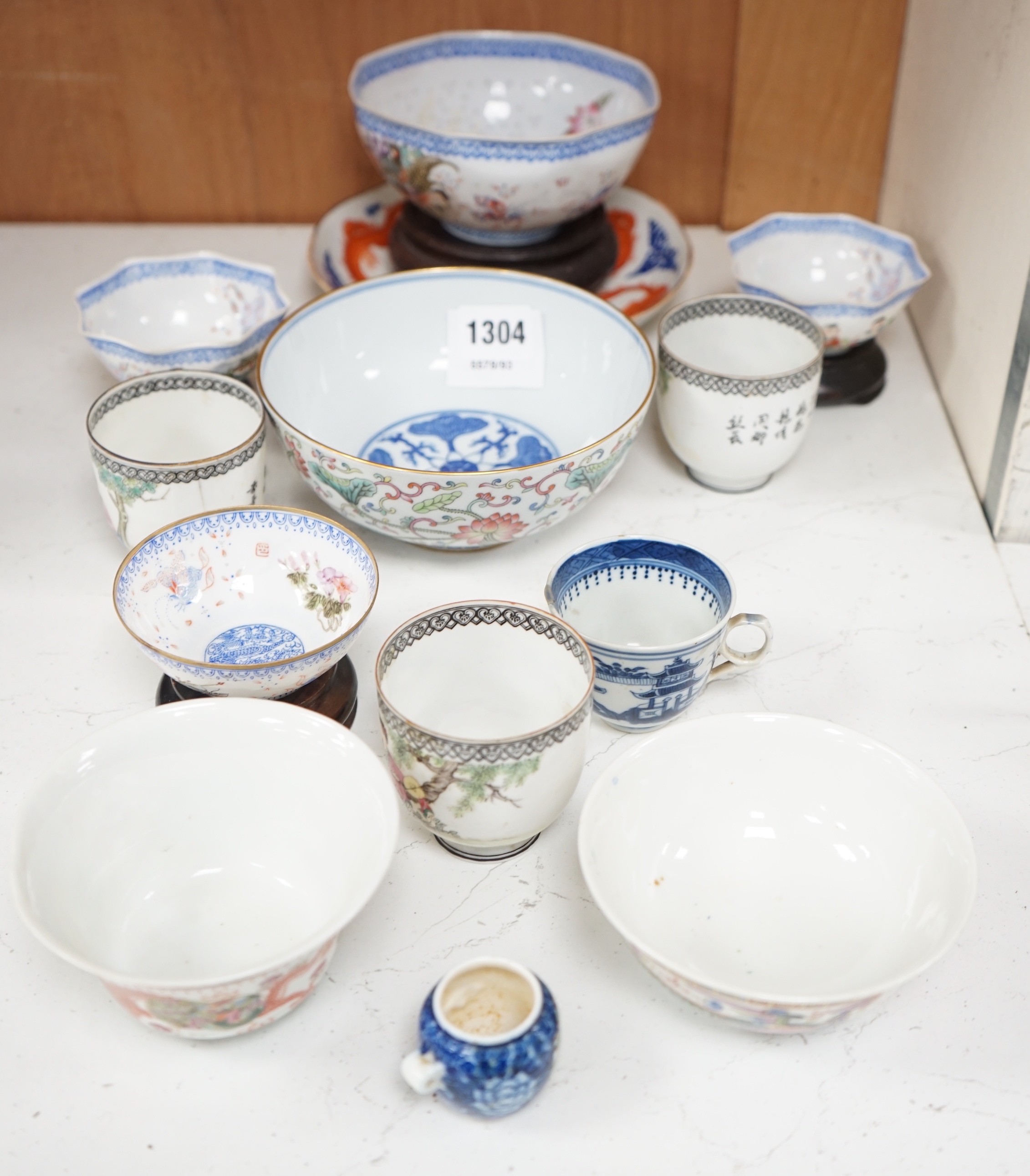 A group of Chinese eggshell porcelain etc